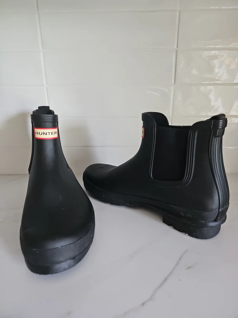 Hunter Men's Original Chelsea Waterproof Rain Boots - Black - Size US 11